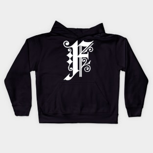 Silver Letter F Kids Hoodie